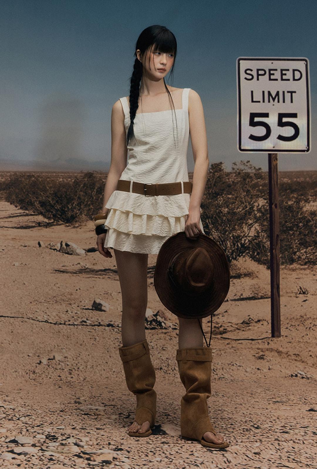 티어드 벨트 미니 원피스_MIWOWE907C