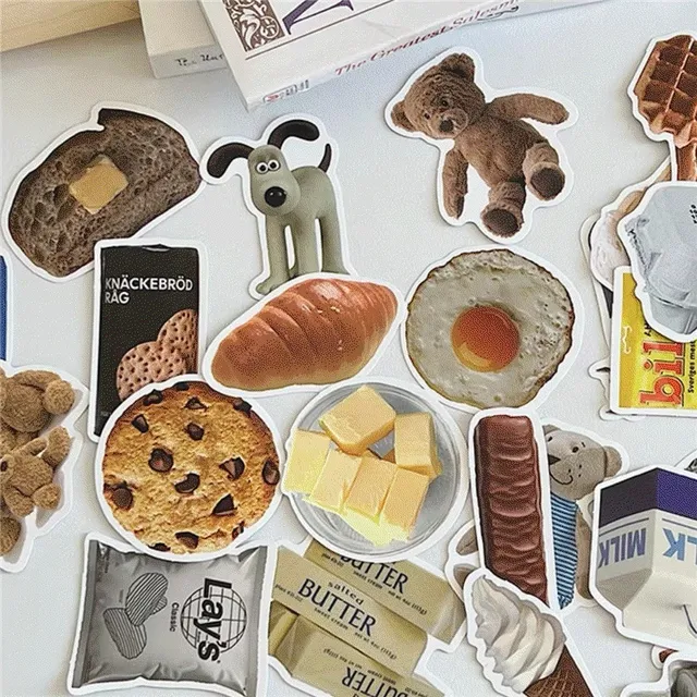 /틴케이스증정!!/［다꾸에진심］ 빈티지 레트로 실사 종이 스티커 50매 세트