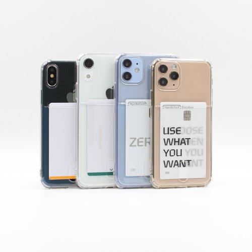 카드 포켓 에어쿠션 투명 폰 케이스(아이폰 갤럭시 핸드폰)