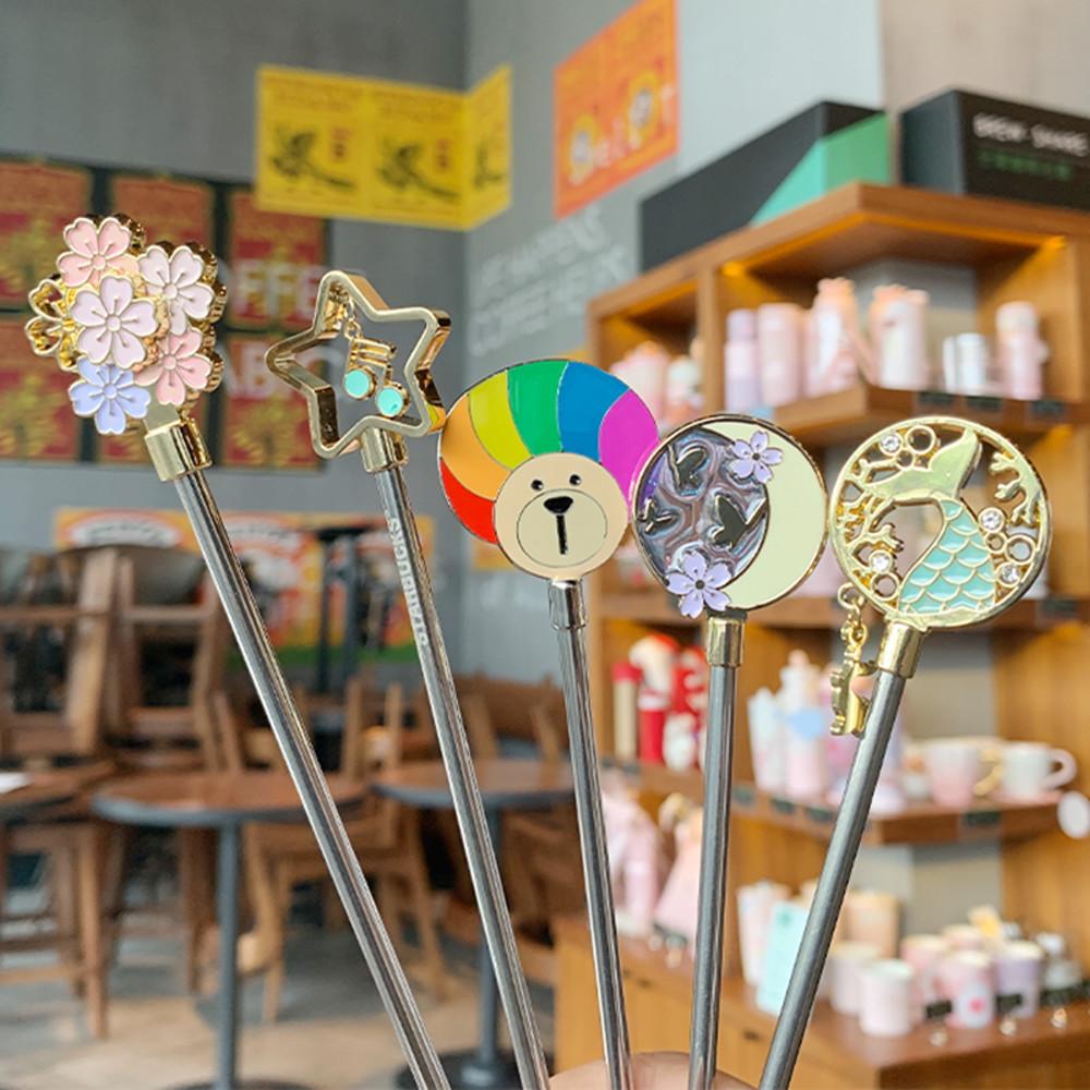 starbucks 중국스타벅스  머들러  벚꽃  음표  머메이드  티스푼