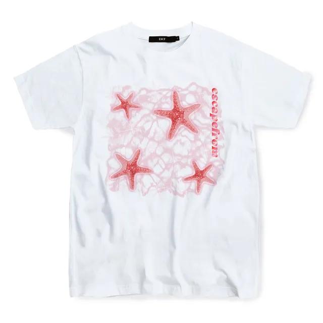 [이스케이프프롬]코랄 스타피쉬 프린트 티셔츠 화이트