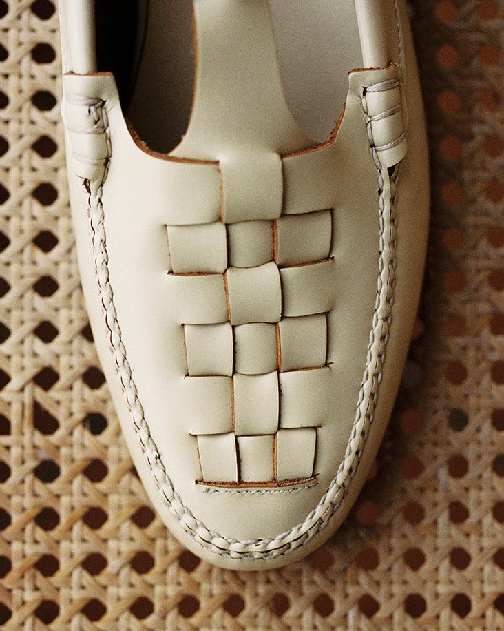 MAQUEDA - Interwoven T-bar Loafer - 35 / custard