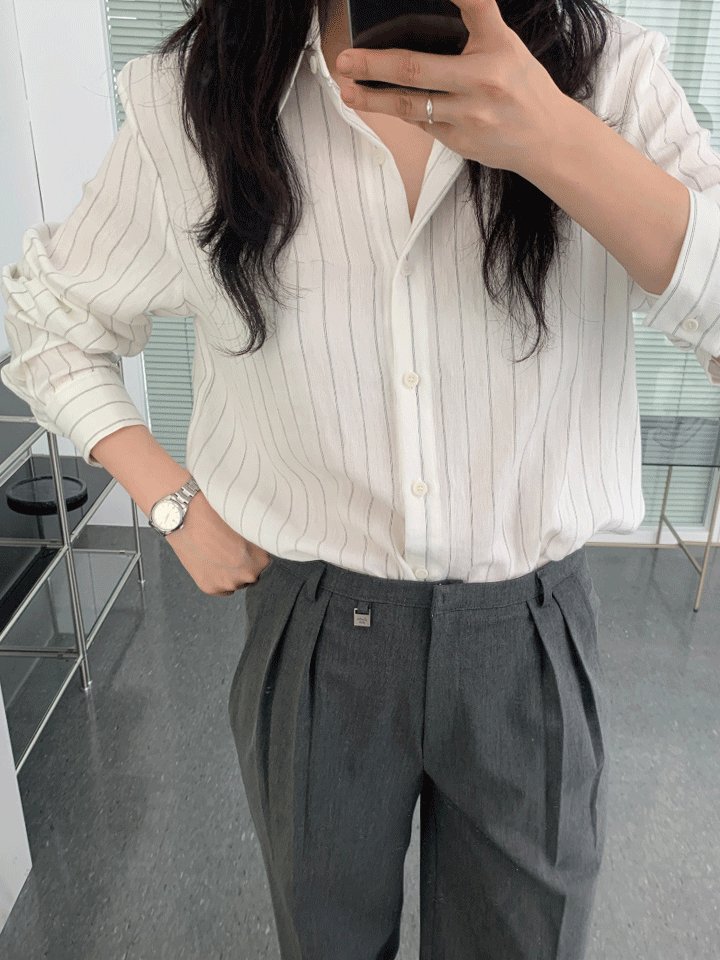 Summer stripe shirt l 썸머 스트라이프 셔츠