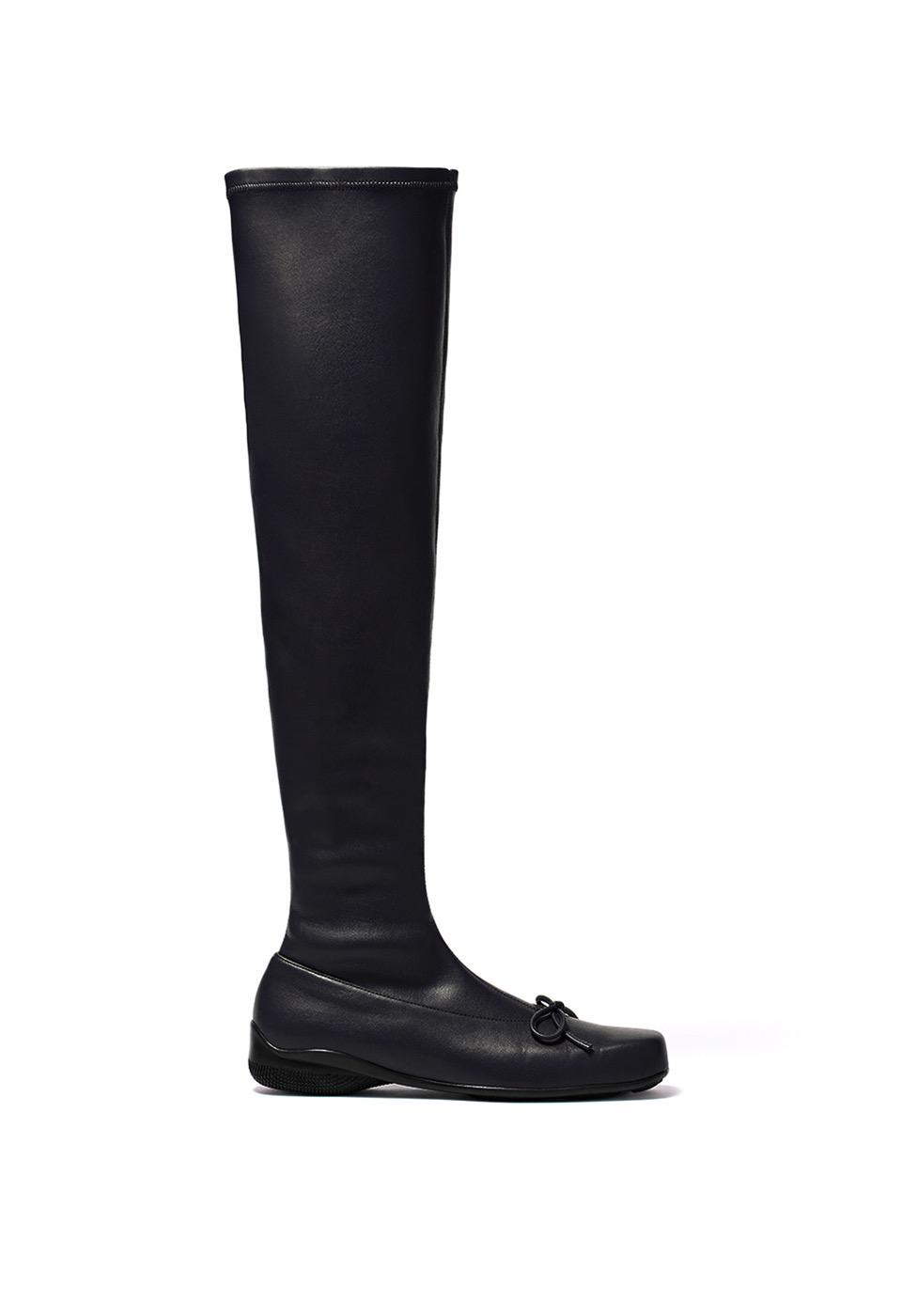 THIGH HIGH BALLET BOOTS, BLACK