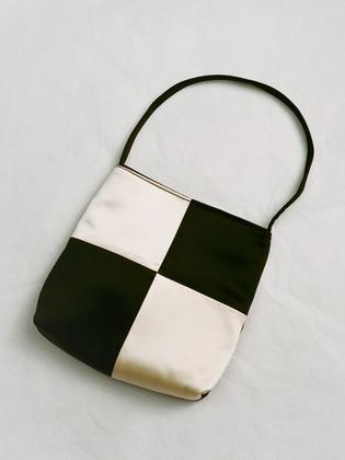 VERA CHECKERBOARD BAG BLACK IVORY