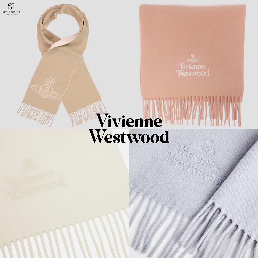 비비안 웨스트우드 목도리 머플러 울 로고 자수 로고