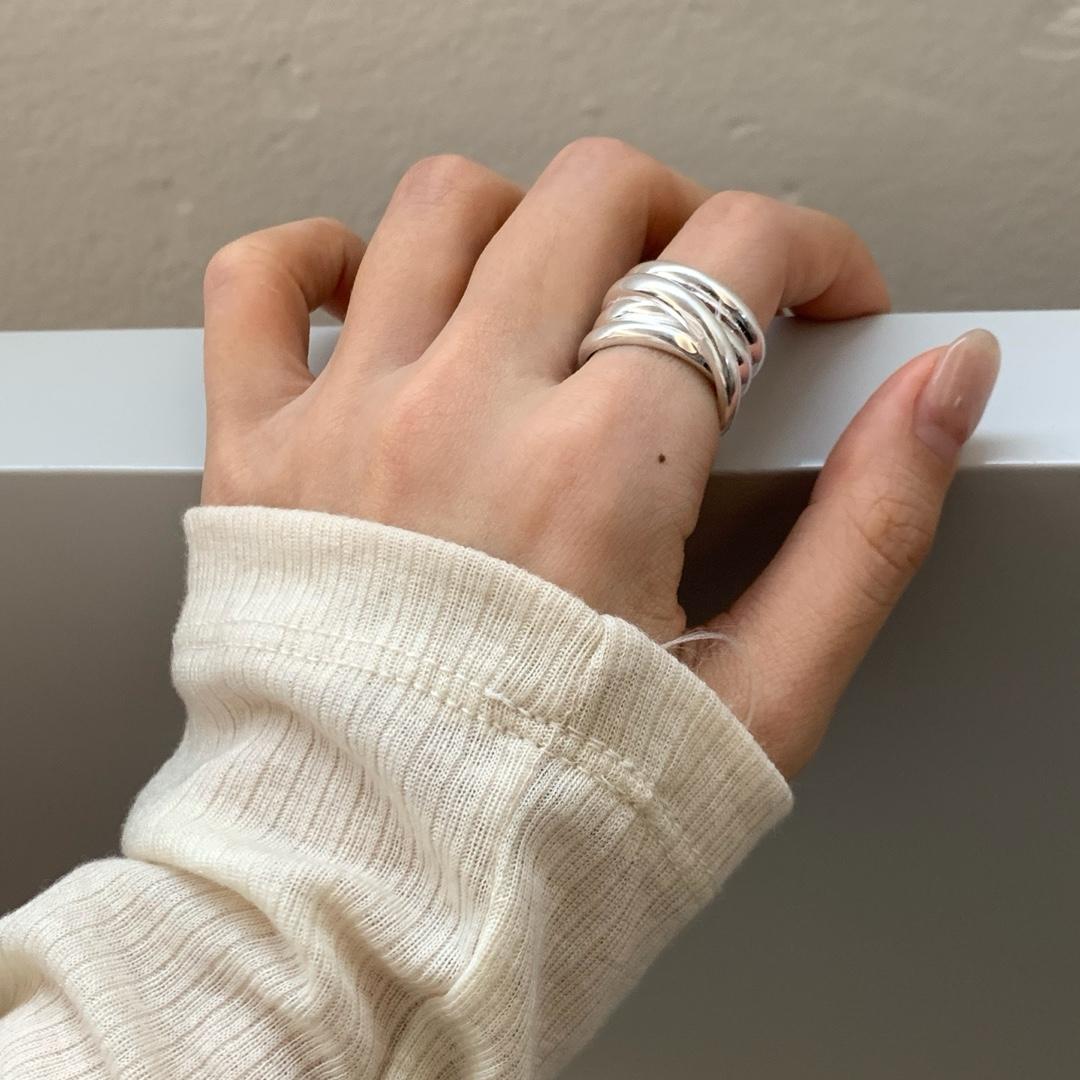 (silver925) Bold twist open ring
