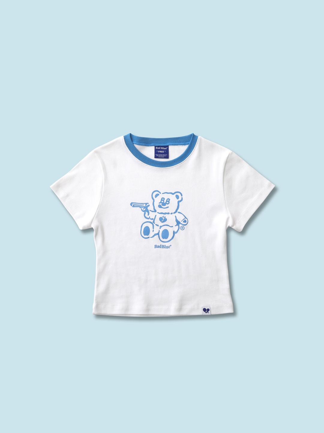 BadBear Ringer Slim Tee Skyblue