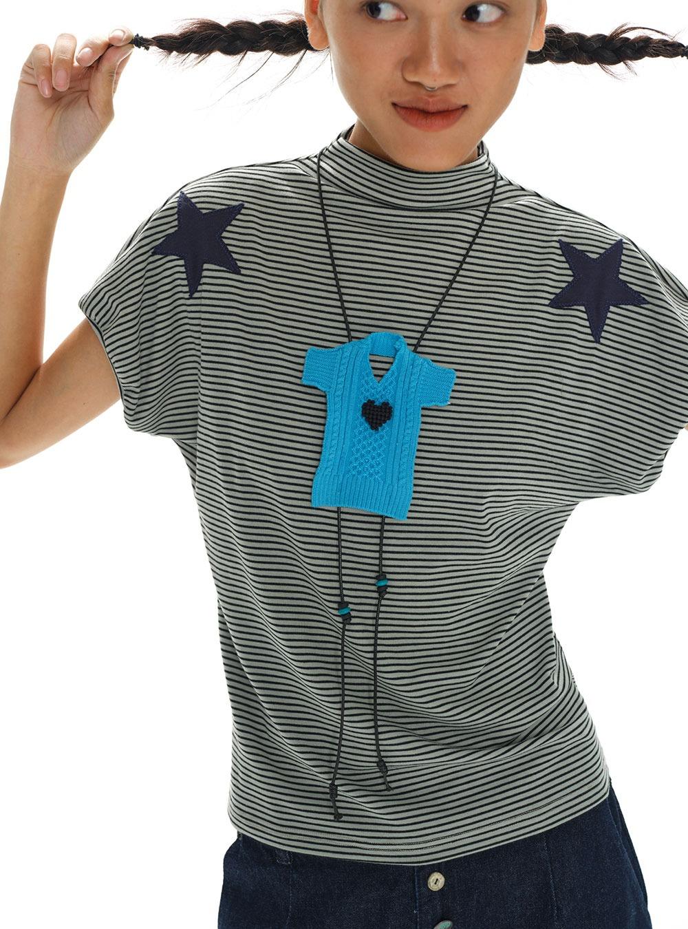 American flag Raglan Half Turtleneck T-shirt