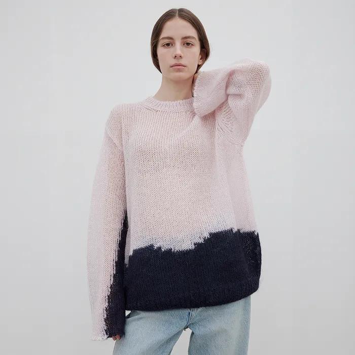 Kid-mohair Moody Round Knit - Sherbet Pink
