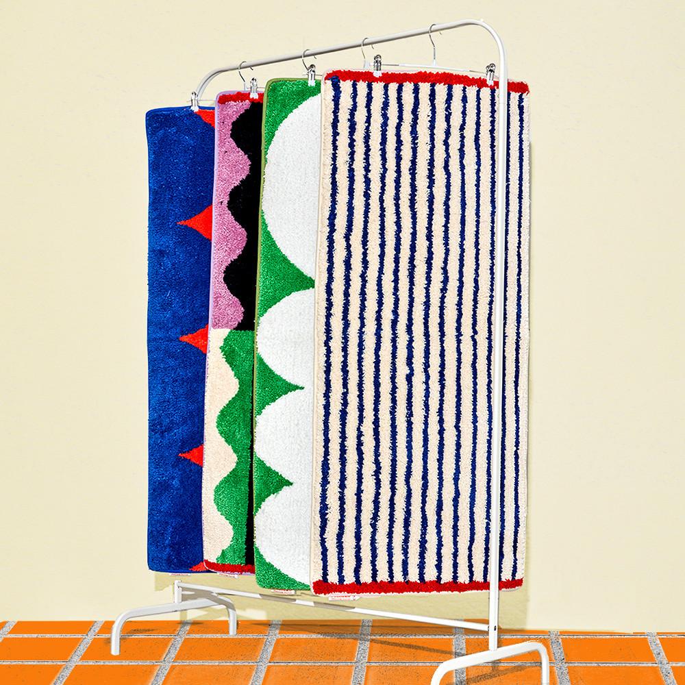 MALAKO 장모 러그 반달형 원형 와이드형 감성 디자인 핸드터프팅 선염 카페트 원룸 매트