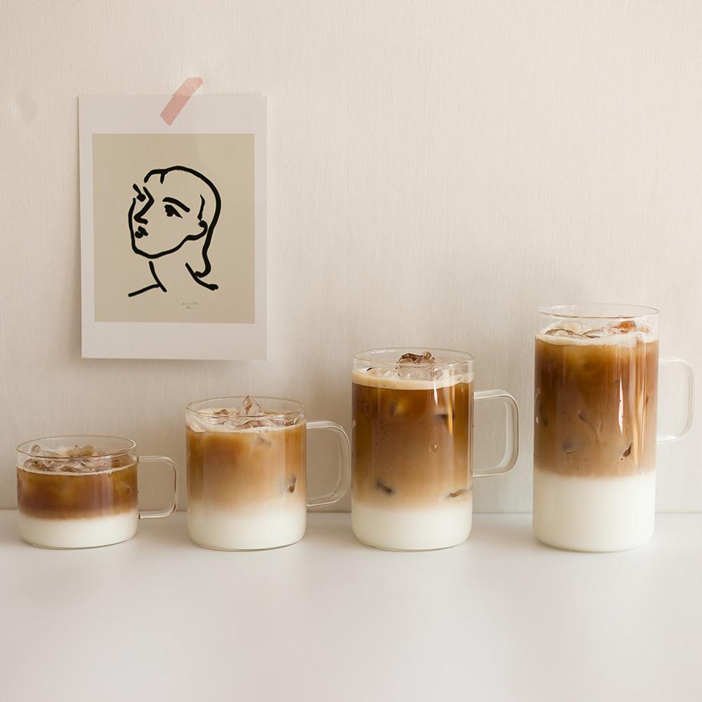 손잡이 투명유리커피잔 집들이선물 물컵 네스프레소 버츄오 홈카페 내열유리컵 맥주잔