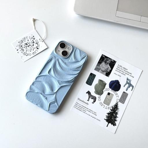 [유화케이스] 겨울의 고요한 산맥 / 스카이블루