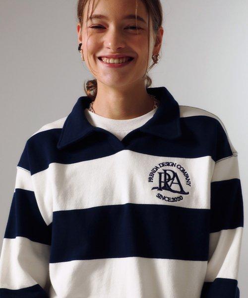 RUGGER MAIN LOGO CROP SWEATSHIRT NAVY