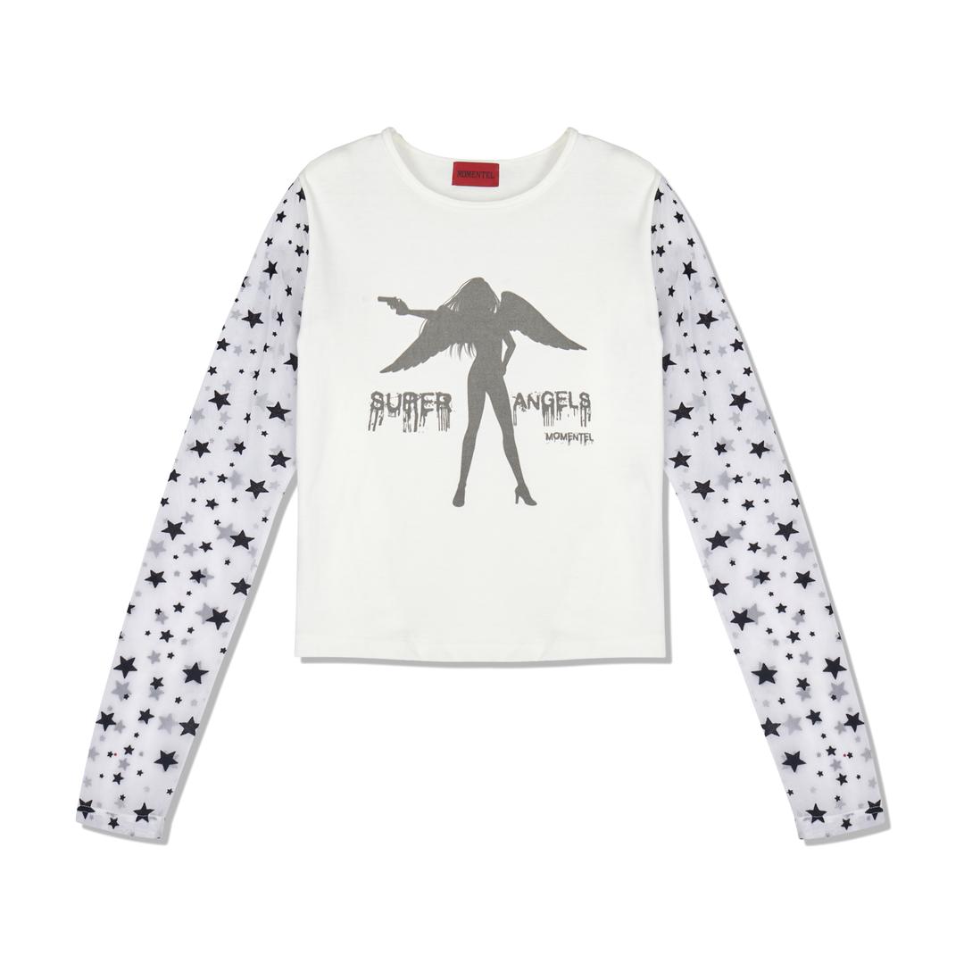 Super Angels Star Mesh T-Shirt (White)