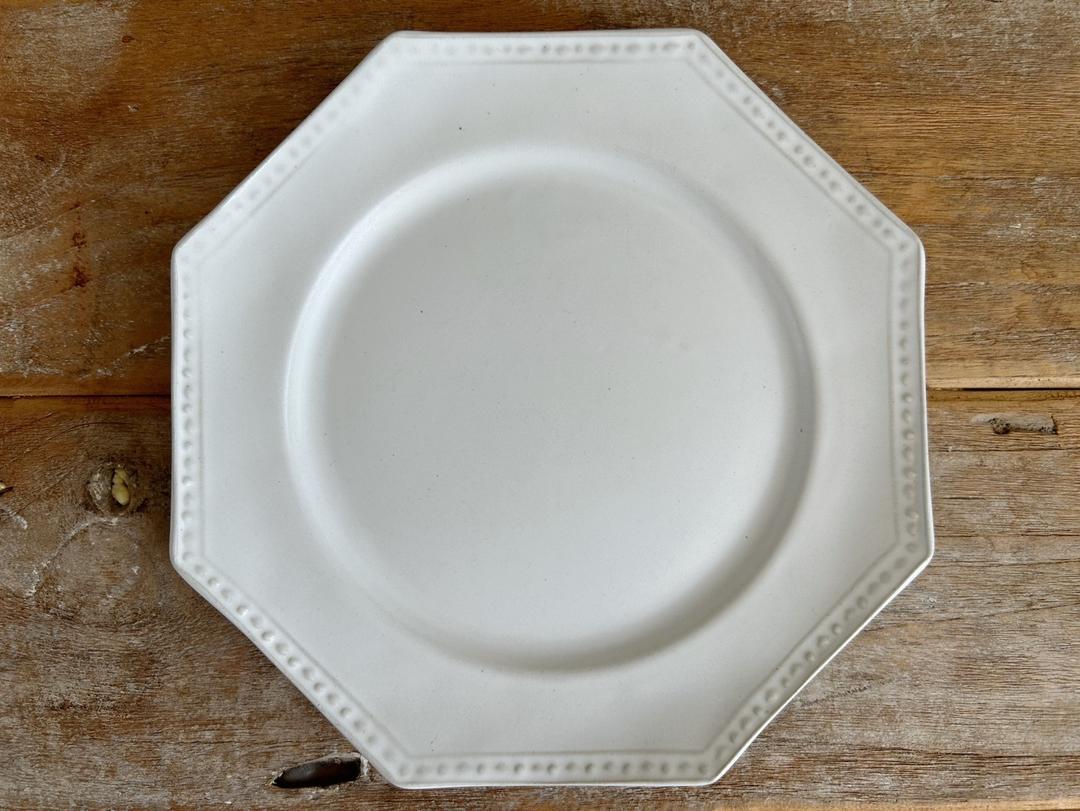 [Kenzou Yoshida] White Octagonal Plate (L)