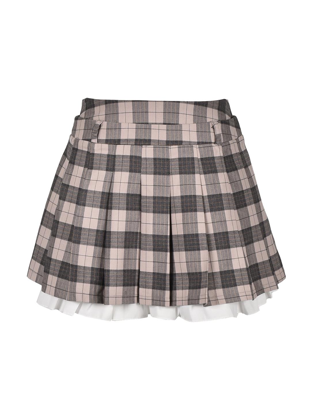 Hem Ruffle Pleats Skirt