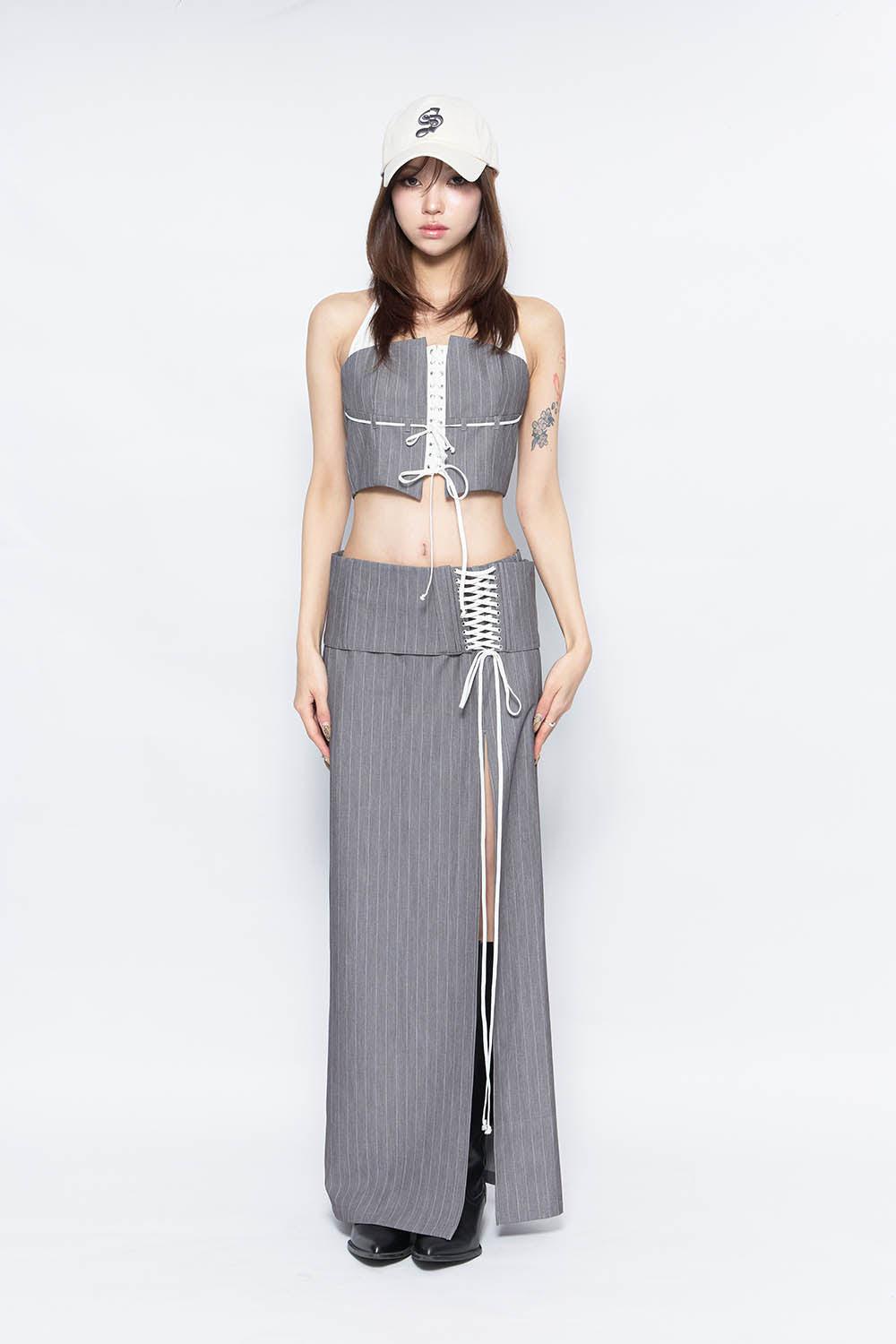 S lace up corset skirt