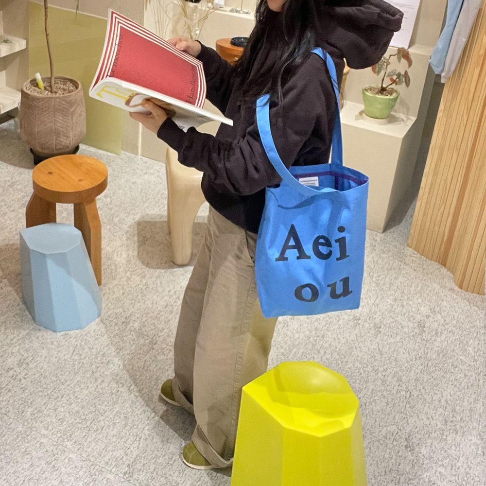 Aeiou Logo Bag (Cotton 100%) Blue Black