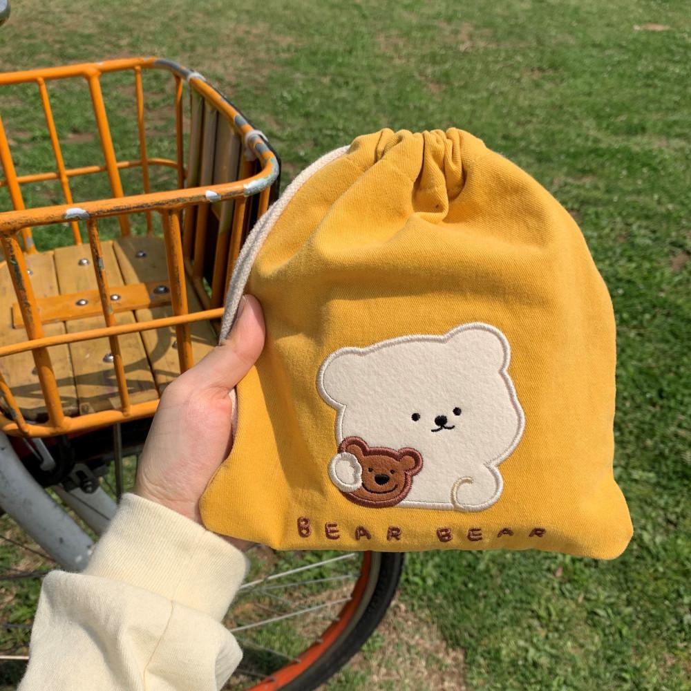밤토리 베어베어 복조리 파우치 (귀여운 스트링 파우치 더스트백)