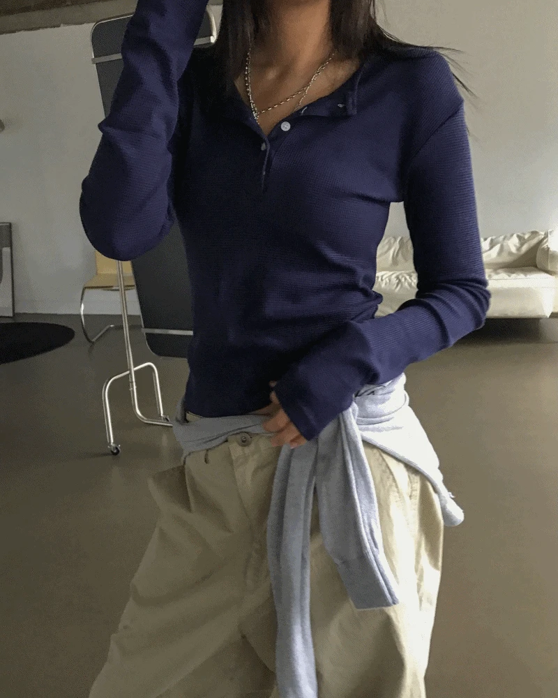 WAFFLE HENRY SLEEVE T