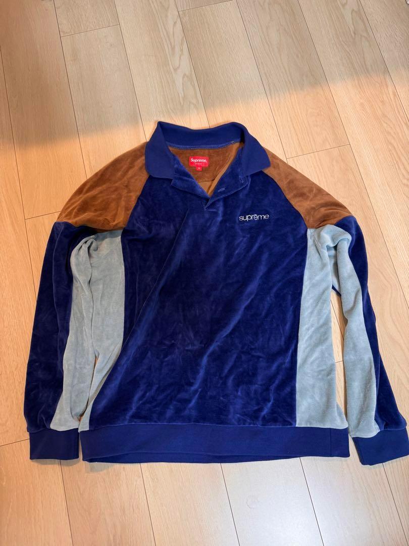 Supreme ベロア ポロシャツ 長袖