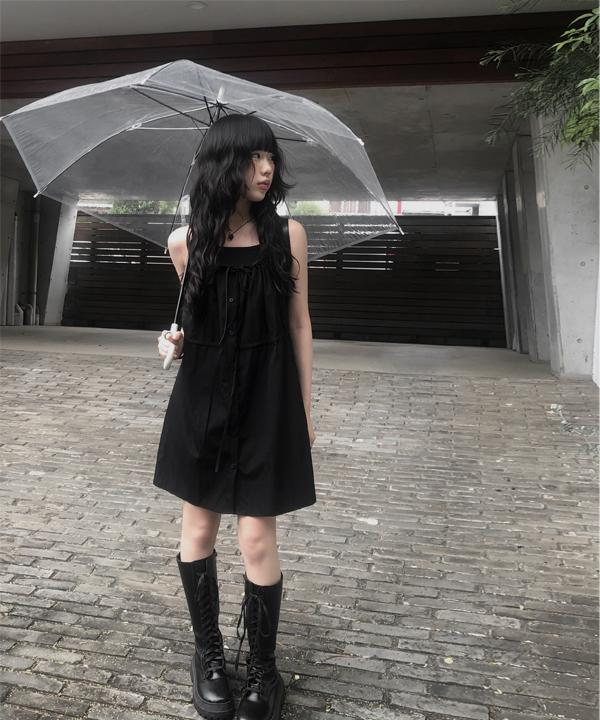애니원모어 [☔장마템]시에 나일론 미니 나시 원피스 (2color)