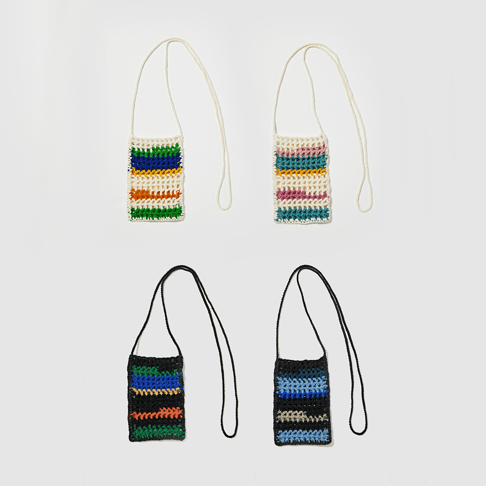 미니 컬러블록 네트백