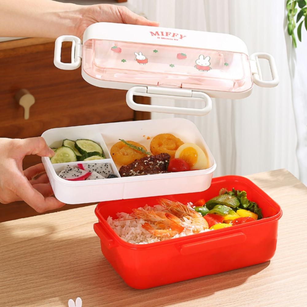 미피 굿즈 이중 플라스틱 도시락통