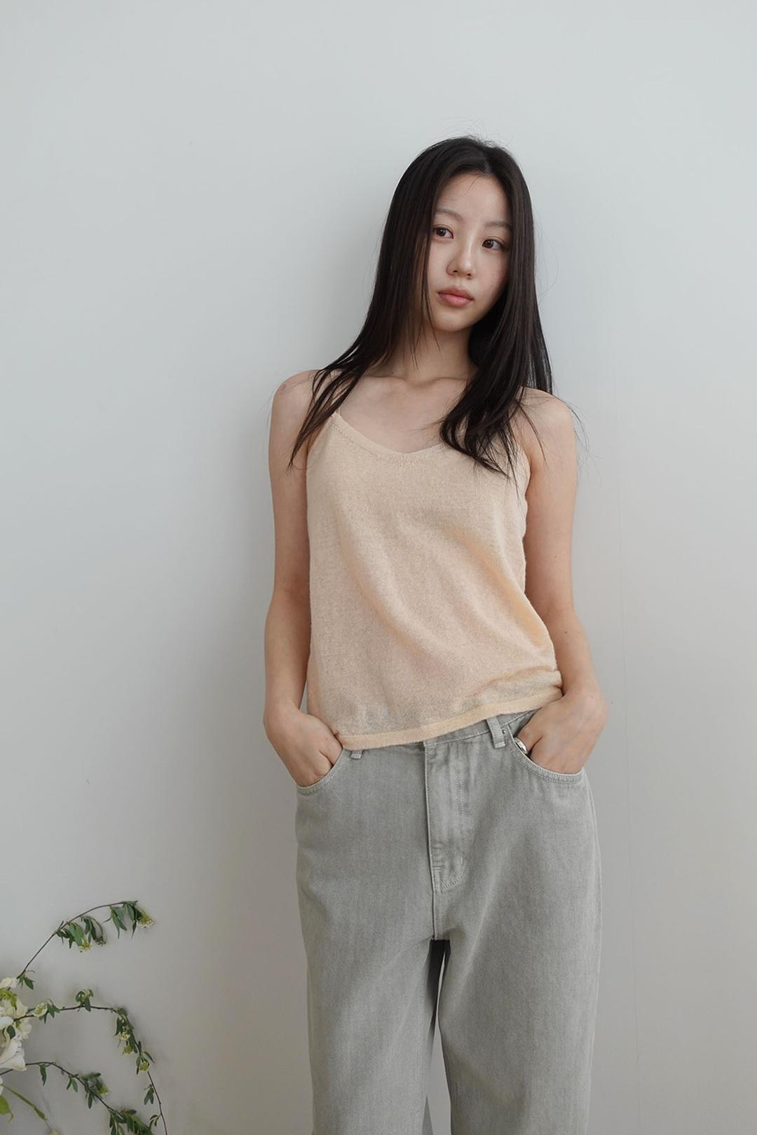 seed knit sleeveless (3C, kid mohair)