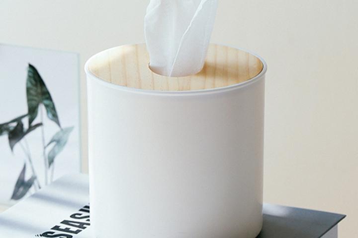 우드 원형 두루마리 휴지케이스 티슈케이스