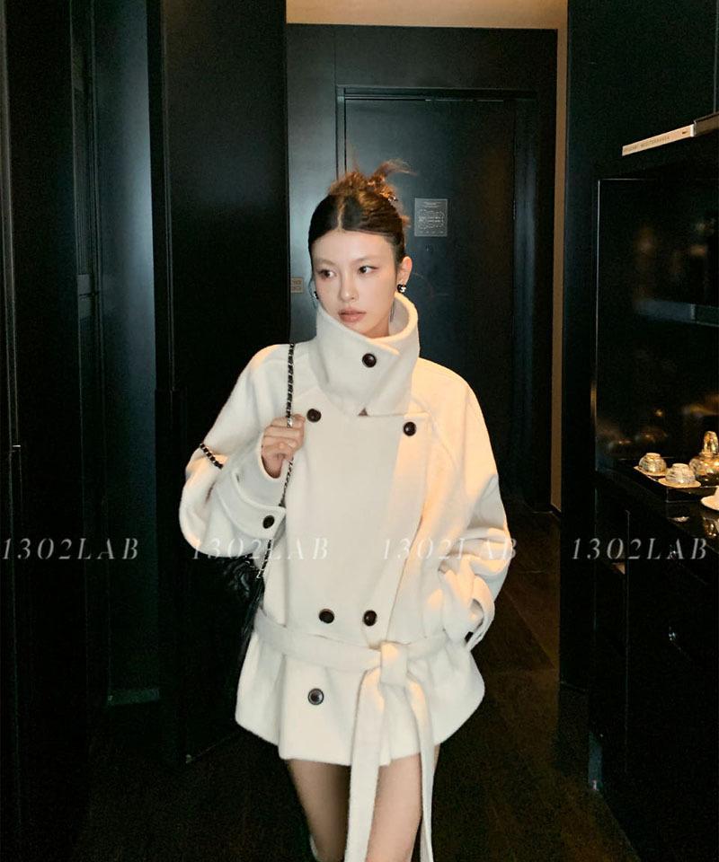 벨티드 래글런 슬리브 하프코트