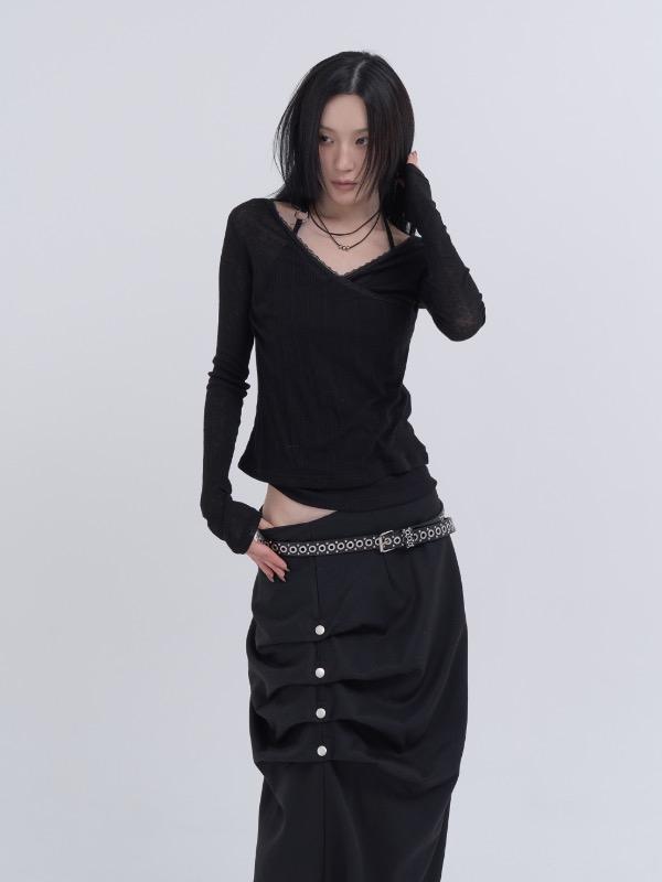 tencel lace wrap tee