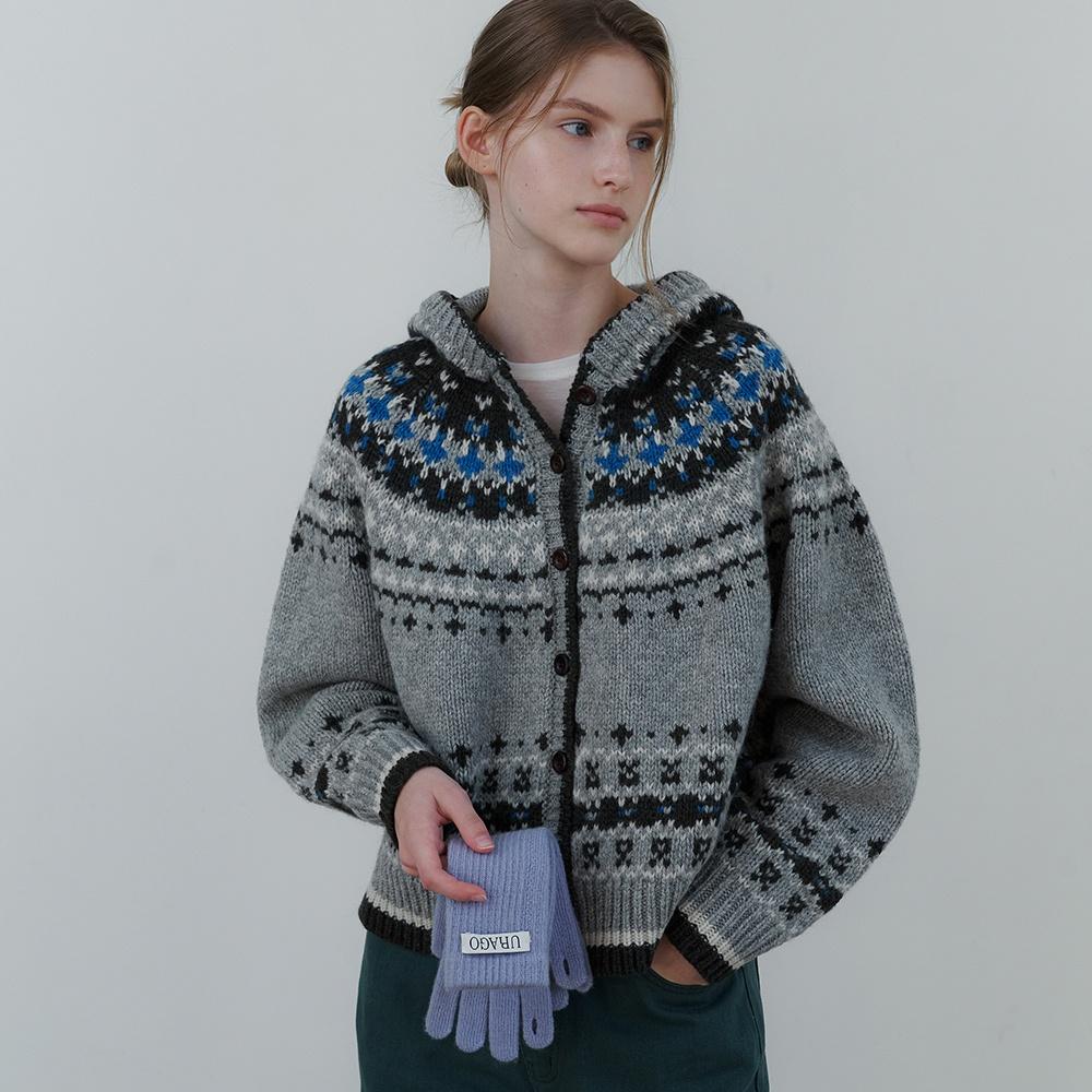 [예약 배송] Jacquard hoodie cardigan_2colors