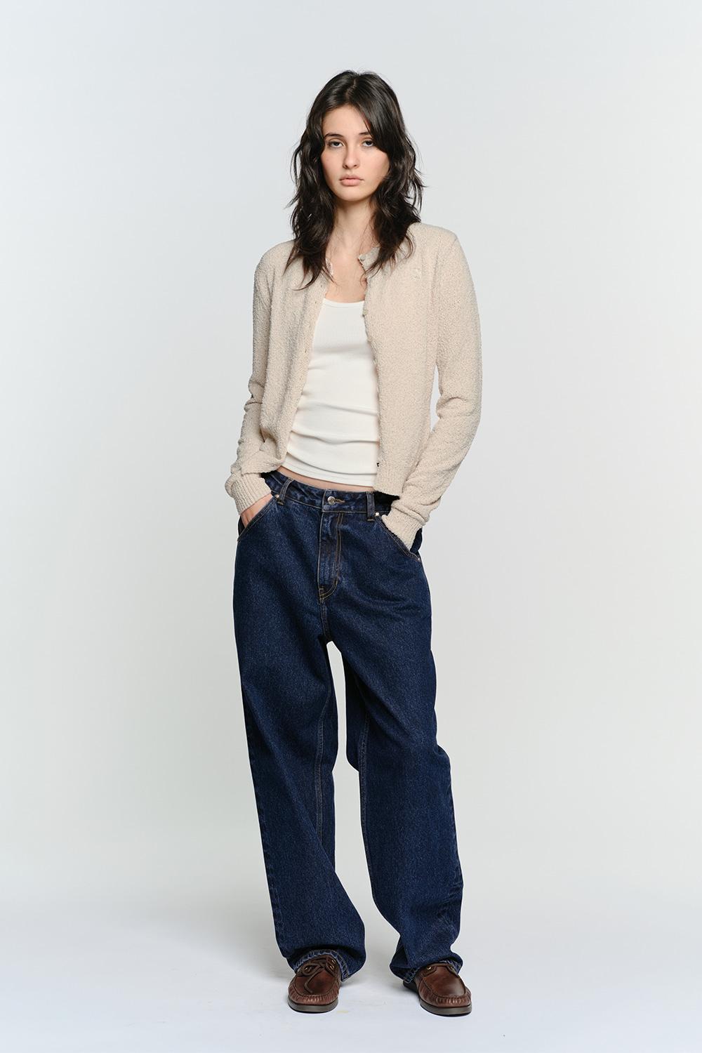 WIDE BAGGY DENIM PANTS, BLUE