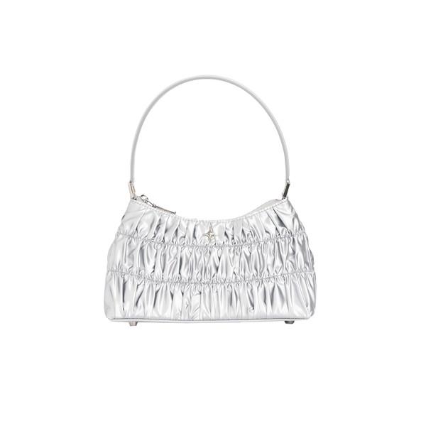 Sparkle star shirring hobo bag Silver