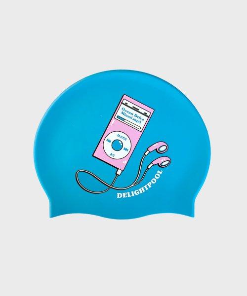 Ocean Drive.mp3 Swim cap - Blue