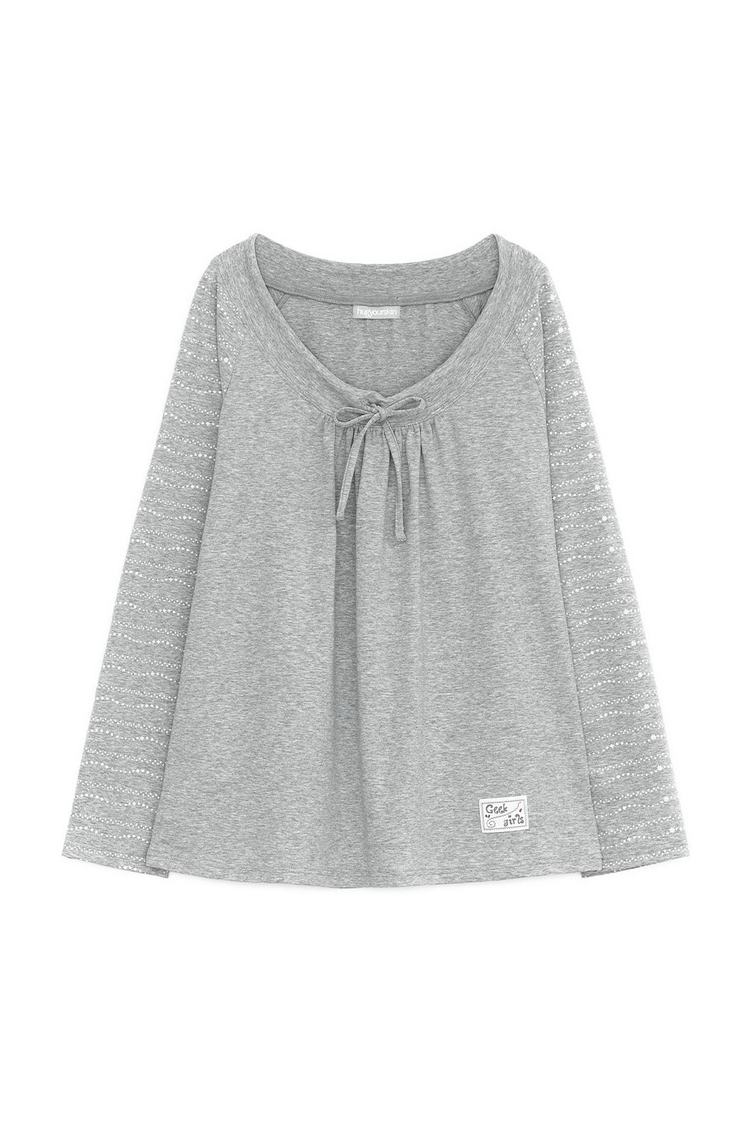 Draw-string long sleeves (Melange Gray)