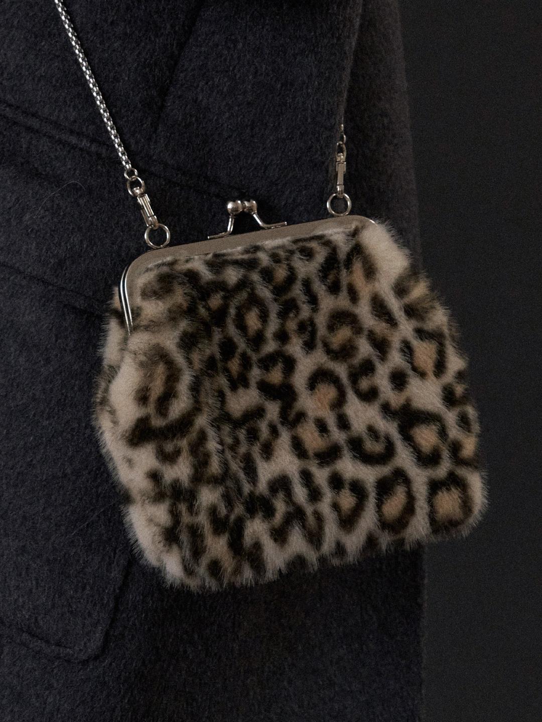 leopard poché bag (brown)