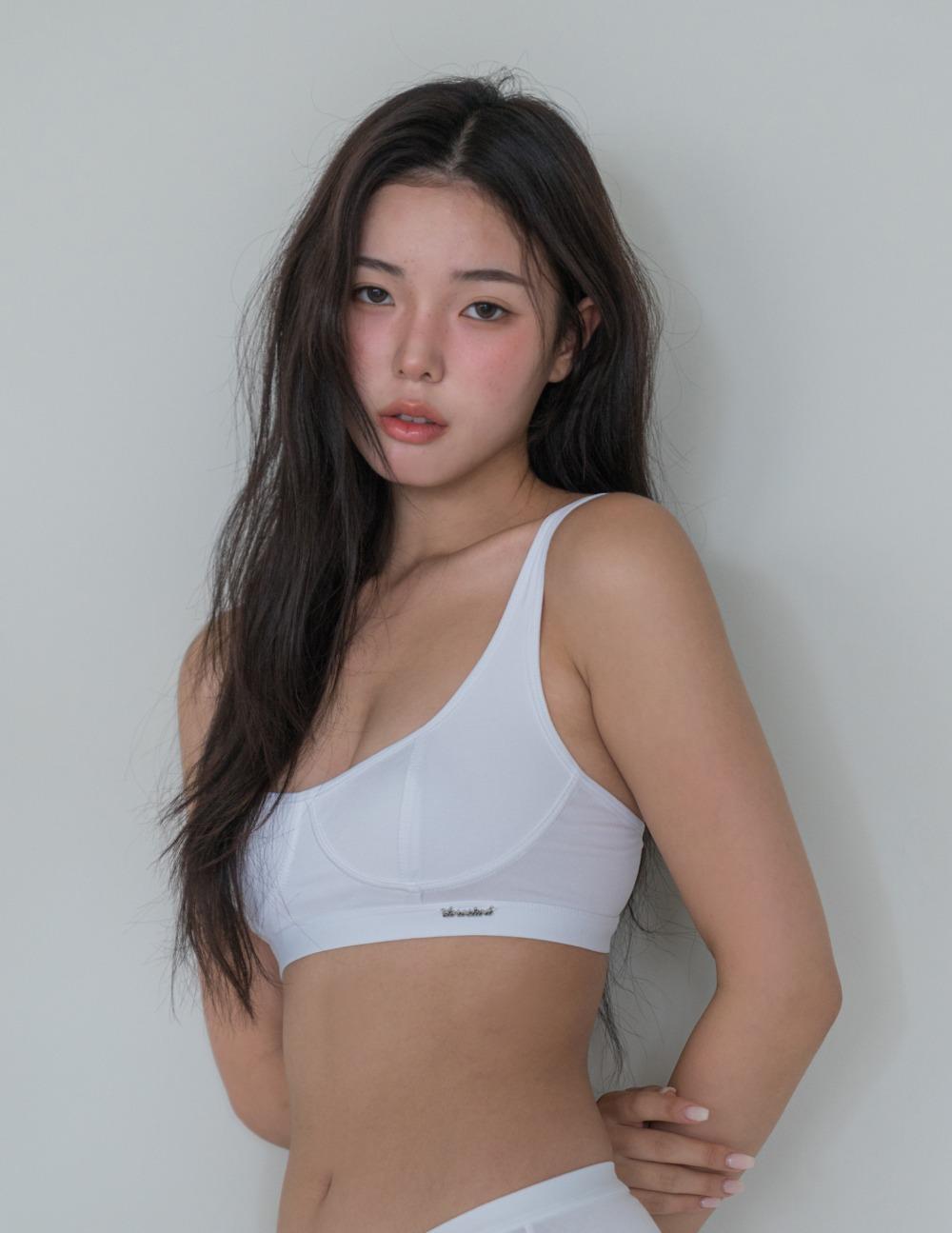 [빅세일 할인] Minimal Garments Cotton Cut Line Bralette (Wireless)
