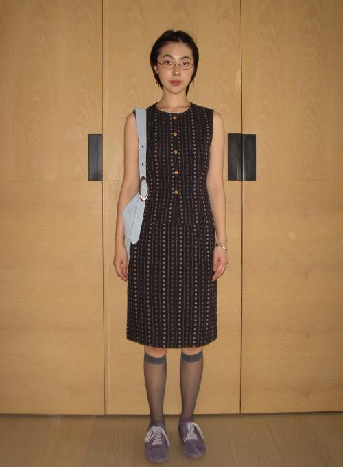 FLOWER JACQUARD SKIRT_DARK BROWN