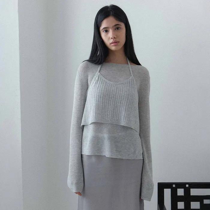 뷔스티에 레이어드 니트 NEK6SP236_2color