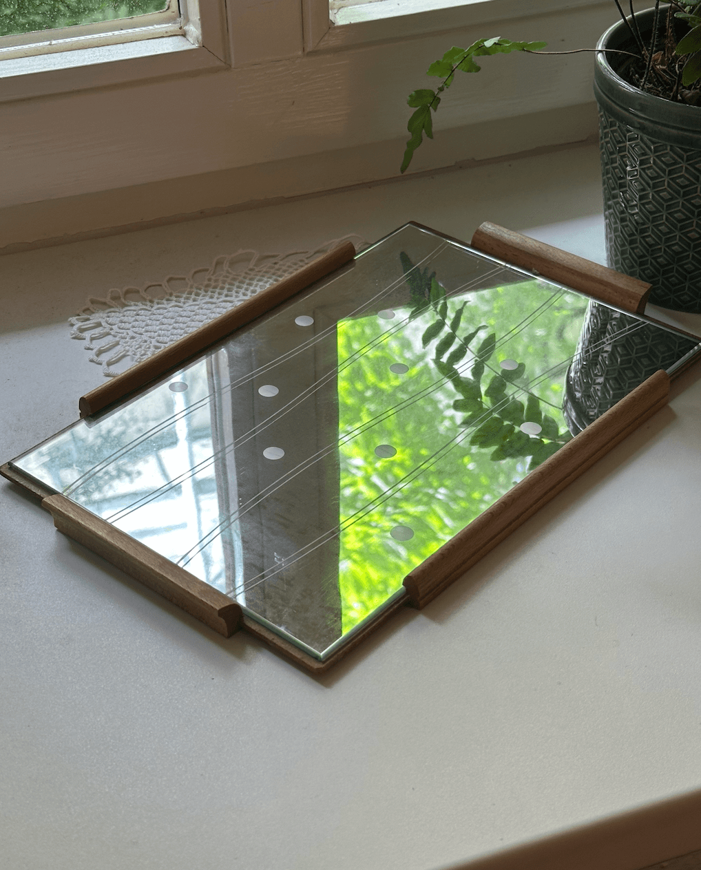 1950 DDR Mirror Wooden Tray (L)
