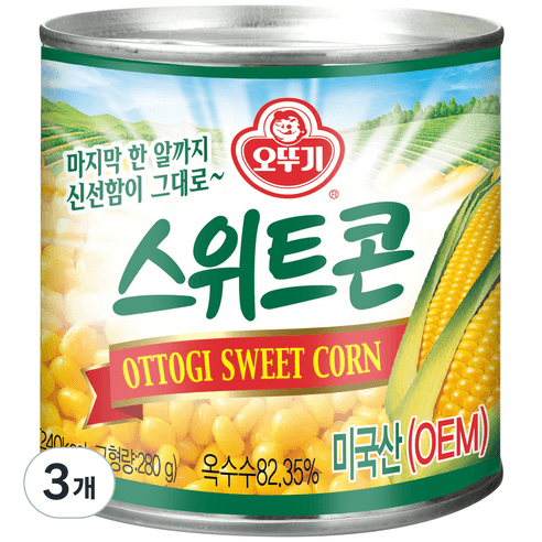 오뚜기 스위트콘 통조림, 340g, 3개 - 옥수수/콩 통조림 | 쿠팡