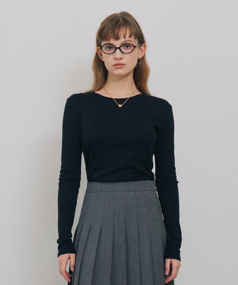LAYERED LONG SLEEVE T-SHIRT BLACK