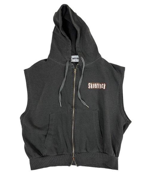 Pigment Hood Zip-up Vest Stone Charcoal