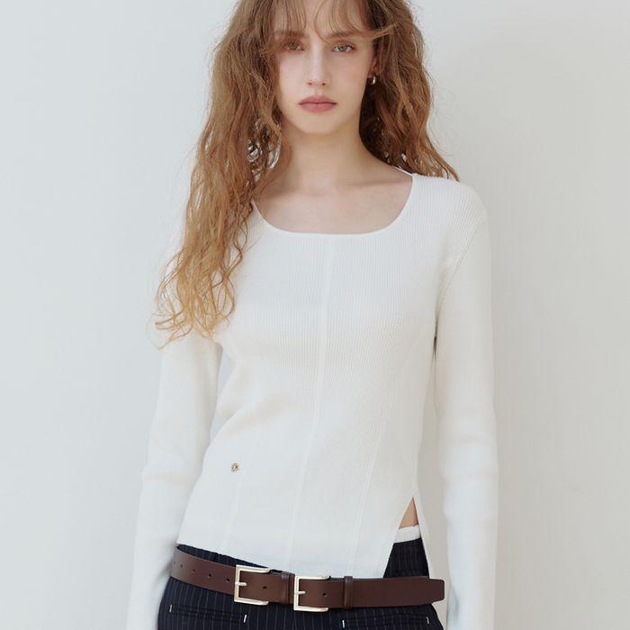 STRAP SQUARE NECK KNIT IV