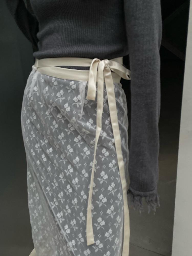 블랙당일 / Breathe 브리드 로즈 레이스 스커트 레이어드 시스루 2color