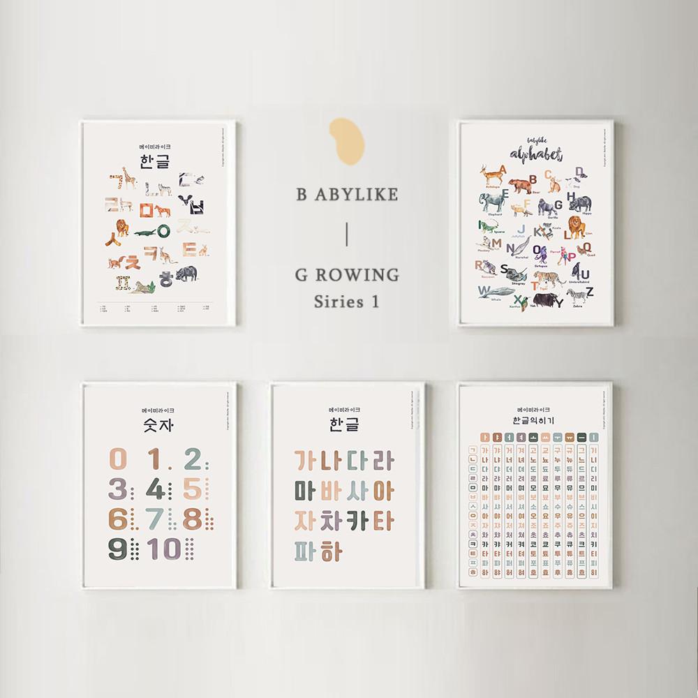 아기벽보 한글포스터 한글벽보 알파벳 숫자 가갸거겨 가나다라 방수 A2 A3