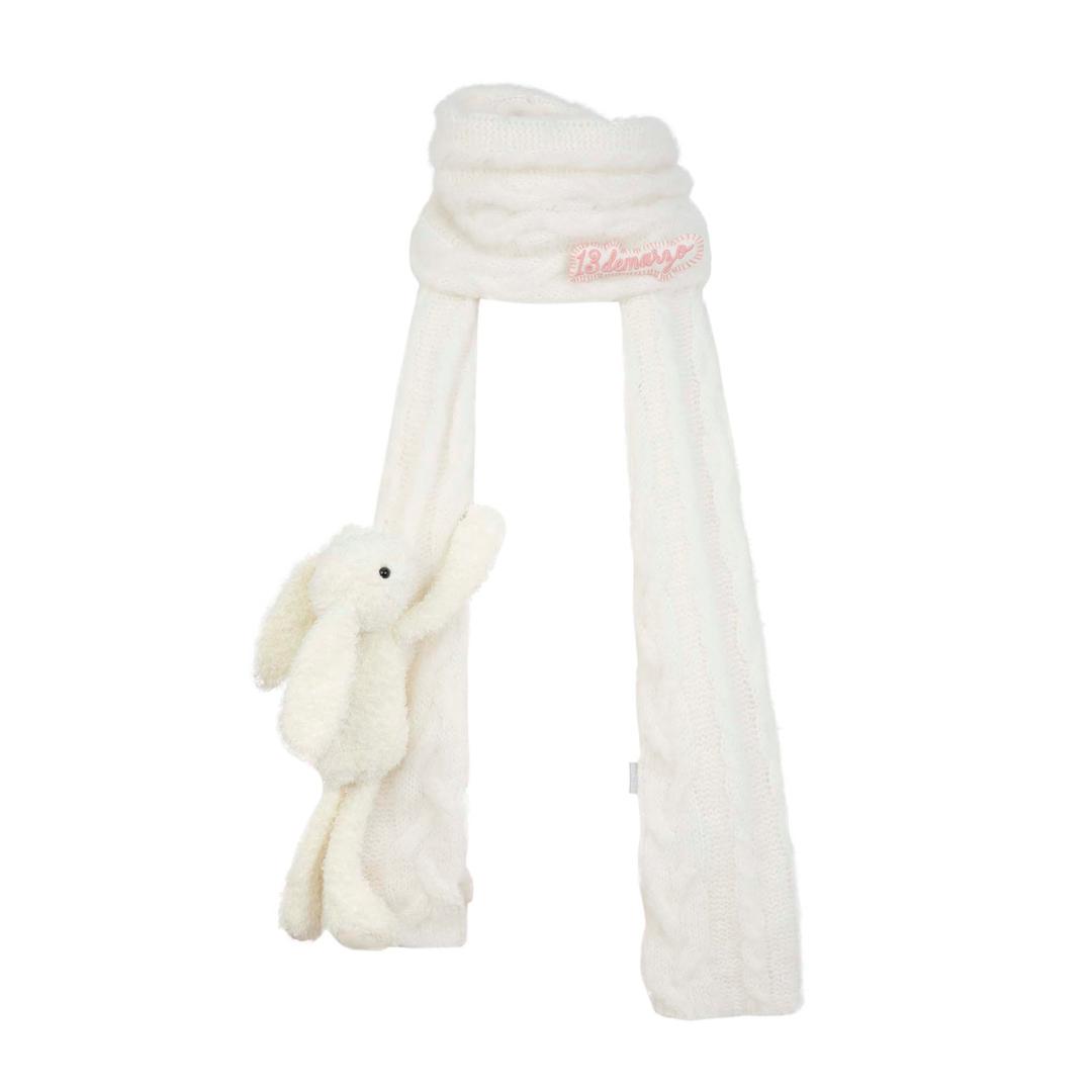 Bunny Knit Scarf White